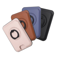【PowerRider】B2 MagSafe 磁吸指環卡套(黑色/紫色/粉色/棕色)