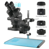 3.5X-90X 7X-45X Simul-Focal Stereo Trinocular Microscope 4K Sony IMX334 41MP Industrial Microscope Video Camera For PCB Repair