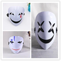 Dark bullet PVC Yin mask dress ghost face cosplay V-shaped clown plastic black contract mask prop