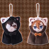 Anime Cosplay Dogs Osamu Dazai Plush Stuffed Doll Kawaii Cat Pendant Keychain Retractable Keyring Toys Figures Gift
