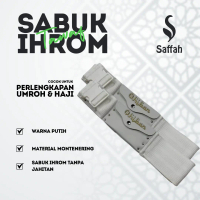 Sabuk Ihrom Pria Tanpa Jahit Premium - Ikat Pinggang Haji Umroh High Quality - Sabuk Tawaf Putih