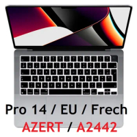 EU AZERT Laptop Skin for Macbook Pro 14 in 2021 M1 A2442 Pro14 French EU Keyboard Cover Silicon For Macbook Pro14 A2442 Skin