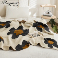 REGINA Brand Super Soft Cozy Floral Blanket Downy Hairy Fluufy Microfiber Knitted Throw Blanket For Bed Sofa Decorative Blankets