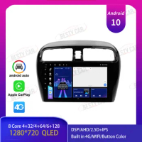 9''Android 10.0 Car multimedia Player Stereo Radio for Mitsubishi Mirage 6 2012~2018 GPS Navigation Bluetooth 4G USB DSP IPS