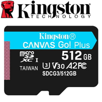 Kingston 金士頓 512GB microSDXC TF UHS-I U3 V30 A2 記憶卡 SDCG3/512GB