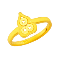 【金寶珍】黃金戒指-財入-葫蘆招財(0.86錢±0.10)