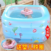 新生嬰兒游泳池寶寶室內洗澡桶幼兒童加厚保溫家用充氣可折疊浴缸