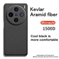 Luxury Ultra-thin Carbon Fiber Phone Case For Vivo X100 Pro Cover Aramid fiber Anti-fall Magnet Funda For Vivo X100 Pro 5G Funda