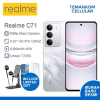 Realme C71 Baru 12GB RAM 4+6 Extend 4/128 4GB 128GB murah ORIGINAL Garansi RESMI White Swan+ Gift