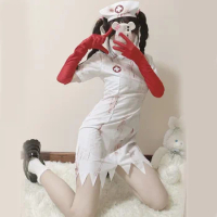Halloween Adult Women Zombie Bloody Nurse Vampire Cosplay Costume