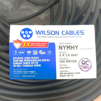 Kabel listrik serabut NYMHY 2x1.5 tembaga Wilson cable SNI LMK