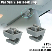 2pcs Gray Car Sun Visor Hook Clip Bracket 26-810-00-12-8412 For Mercedes-Benz 300TE 190D 190E 300D Sun Visor Clip