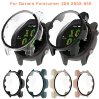 Watch Case For Garmin Forerunner 255 255S 955 PC Screen Protector Cover With Tempered Glass Frame For Forerunner 955 255S Case
