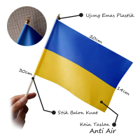 Bendera Tangan Mini Negara Ukraina ( Ukraine ) Kecil 14x20 cm - Aksesori Pawai & Festival - Kualitas