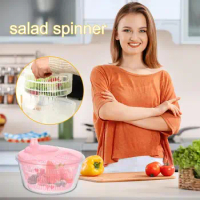 Lettuce Spinner Salad Spinner Lettuce Greens Washer Dryer Portable Manual Fruits Vegetable Dryer Drainer Crisper Strainer