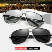 Photochromic Sunglasses Men's Driving Chameleon Glasses for Male Color Change Lens Polarized Vintage Glasses