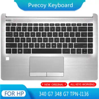 New For HP 340 G7 348 G7 TPN-I136 Laptop Palmrest Case Keyboard US English Version Upper Cover
