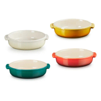 【Le Creuset】瓷器西班牙小菜盤14cm(綠光森林/杏桃黃/火紅辣椒/沙丘白)