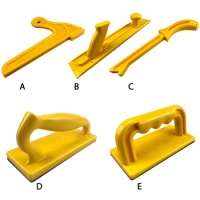 1/5pc Yellow Woodworking Safety Plastic Push Handle Wood Saw Push Block Sticks Table Saw Push Block Safety Tools