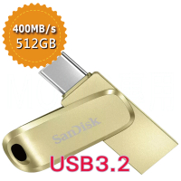 【SanDisk 晟碟】Ultra Luxe USB Type-C 512G金色 雙用隨身碟(平行輸入)