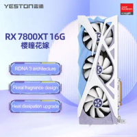 New Yeston RX 7800XT 16G Graphics Card 256bit GDDR6 Video Cards Desktop Computer 12GB RX7800XT Sakura GPU