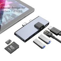 USB C HUB Type C HUB For Microsoft Surface Pro 4 /Pro 5 /Pro 6 Adapter Dock With USB 3.1 To HDMI 4K 1000Mb RJ45 PD USB Splitter
