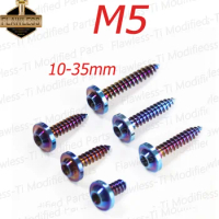 FLAWLESSTI M5×10-35 mm Gr5 Titanium Bolts Air Filter Bodycover Self-Tapping Screw For Yamaha Xmax 300 Tmax 560 Honda Wave 125