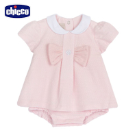 chicco官方直營-小兔花園-洋裝式有領短袖兔裝