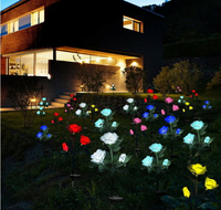 led太陽能玫瑰花燈戶外草坪防水景觀蘆葦燈向日葵亮化裝飾地插燈