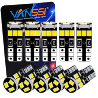10PCS W5W T10 LED Bulbs Canbus 2835 SMD 6000K 168 194 2825 LED 5w5 Car Interior Dome Reading License Plate Light Signal Lamp