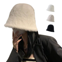 【ZOII 佐壹】奶油毛絨絨漁夫桶帽(毛絨漁夫帽 素面漁夫帽 漁夫帽 盆帽 韓式漁夫帽 #101144)