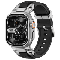 AmBand Apple Watch 智能錶帶 ❘ M1S Metal 銀扣x黑錶帶 ❘ 49mm - Apple Watch Ultra 2 / 1