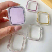 Glitter Clear Case For Apple Watch Series Ultra2 9 8 7 5 6 SE Ultra Bling Bumper Protect Cover For iWatch 41 45 49 44 40 42 38mm