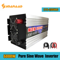 Pure Sine Wave Power Inverter 6000W DC 12V 24V 48V To AC 110v 220V Frequency Converter 50hz 60hz Solar car Inverter Transformer