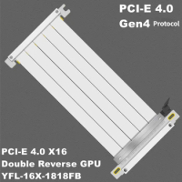 White PCIe 16x 4.0 Riser Cable RTX 3090 3080 3060 Tested PCI Express Gen 4 X16 Riser Shielded Extender for ITX A4 K39 K55 G5 GPU