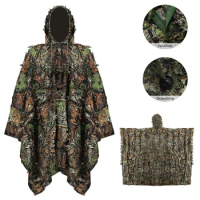 tactical Camoufalge Cloak Woodland Jungle Hunting Clothes Airsoft CS Games Sniper Ghillie Suit 136cm X 89cm