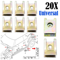 20Pcs Universal Fastener Screw Base U Type J98 Nut Mounting Retainer Clips For VW Ford Lada Kia Engine Fender Guard Plate Clamp