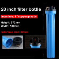 20 inch blue filter bottle 1'' Plastic/copper mouth 32mm rubber ring leakproof Explosion-proof water purifier filter shell
