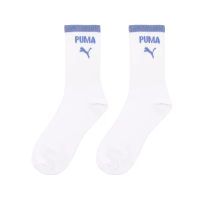 【PUMA】長襪 Fashion 白 藍 中筒襪 休閒襪 襪子 單雙入(BB1445-04)
