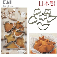 asdfkitty*日本製 貝印 不鏽鋼模型-愛心 星星 小鳥 山峰 聖誕樹 DL-6190 做餅乾 鳳梨酥 壓蔬菜起司
