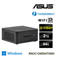 【ASUS 華碩】難耐顛火CW ASUS 華碩 NUC迷你電腦(i7-1260P/64G/2TB M.2 PCIe SSD/Win11)