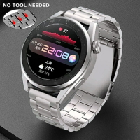 钛合金商务男士华为三星表带 適用於華為watch4  Ultimate GT3 Pro 46mm快拆錶帶 22mm