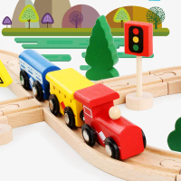 Model Pemasangan Pendidikan Awal Kayu Kereta Api Trek, Mainan Pendidikan Interaktif Ibu Bapa-Anak, M