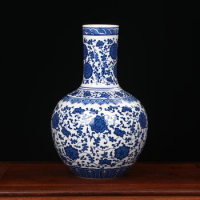 Jingdezhen Porcelain vase chinese ceramic vase China flower pot vase modern Chinese crafts blue and white chinese vase