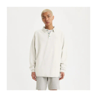 【LEVIS 官方旗艦】Gold Tab金標系列 男款 寬鬆版落肩POLO式大學T / 灰白 熱賣單品 A5734-0004