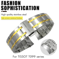 For Tissot 1853 T099 Series T099.407A T099.207A High Quality Fine Steel Watch Strap T137 Silver Steel Watchband 21mm