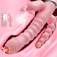 Adult Toys Dildo Vibrator Sex Toy Tongue Licking Double Rod Masturbation Rabbit Vibrator Adult Sex Product Vibrator For Women