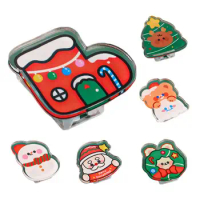Christmas Bag Clips Photo Memo Paper Card Christmas-Themed Acrylic Sealing Clamps Kitchen Gadgets Chip Clips For Food Bags Note