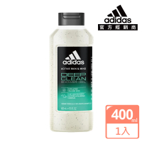 【adidas 愛迪達】甦活醒膚男性沐浴露-潔淨磨砂(400ml)