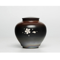 【古緣居】柴燒陶瓷木蓋密封茶葉罐儲物罐（矮罐）